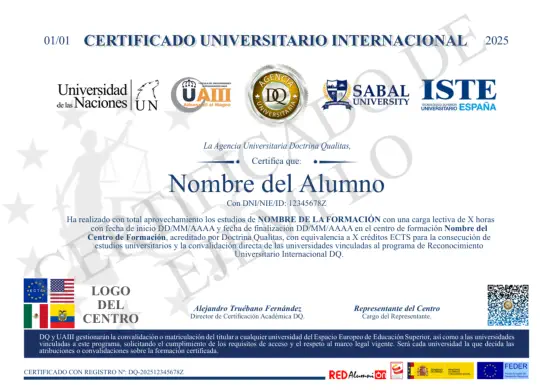 Certificado Universitario Internacional DQ
